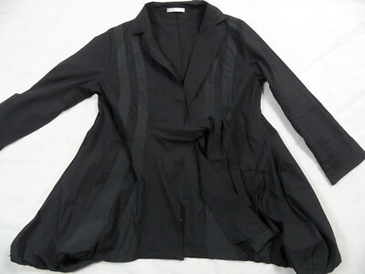 SINNE DESIGN tolle lange Blusenjacke zum Binden schwarz Gr. 2 TOP HMI120