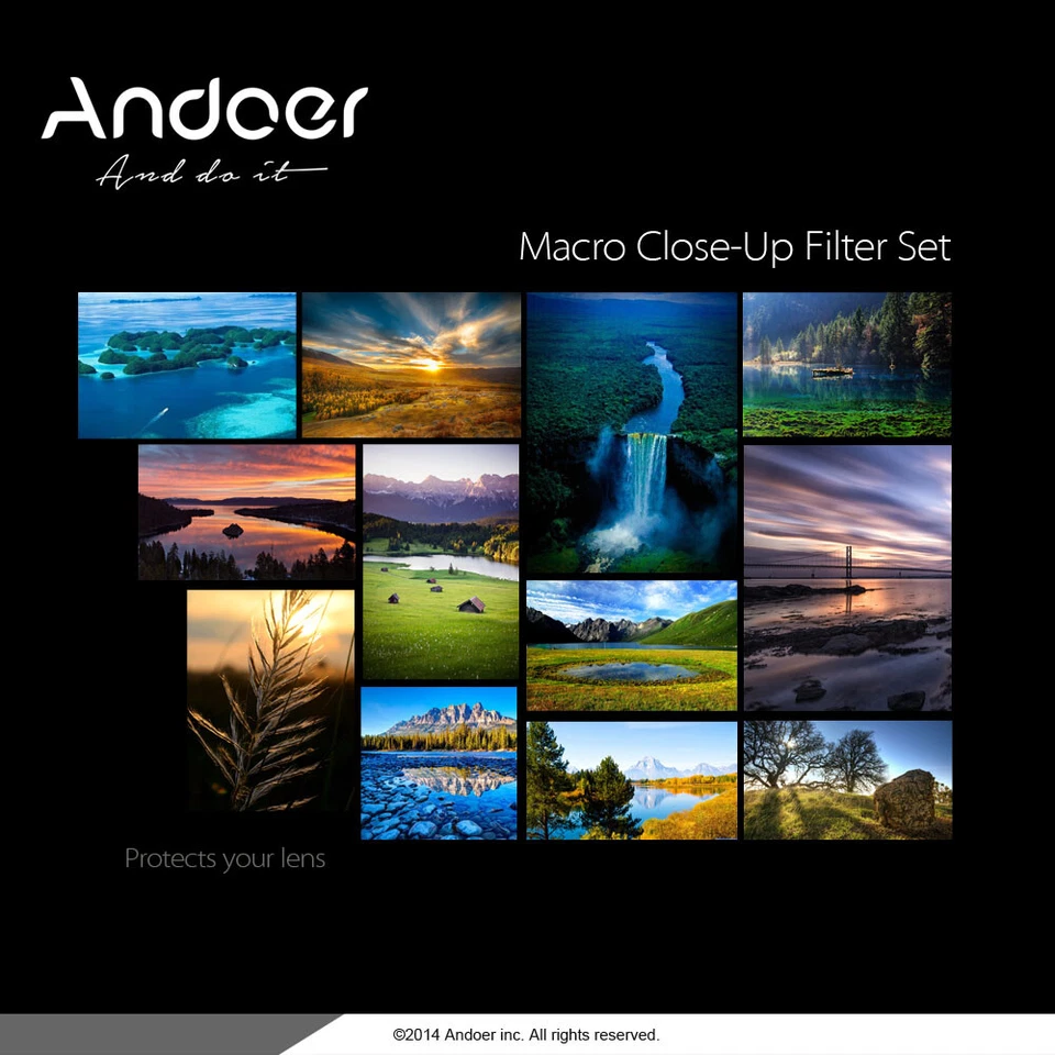 Andoer 58mm Macro Close-Up Filter Set+1+2+4+10+Pouch for Nikon Rebel T5i C4J7 - Image 2 of 4