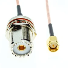 UHF Female SO-239 Nut to SMA Male Lot Coaxial Jumper RF Pigtail Coax RG316 Cable