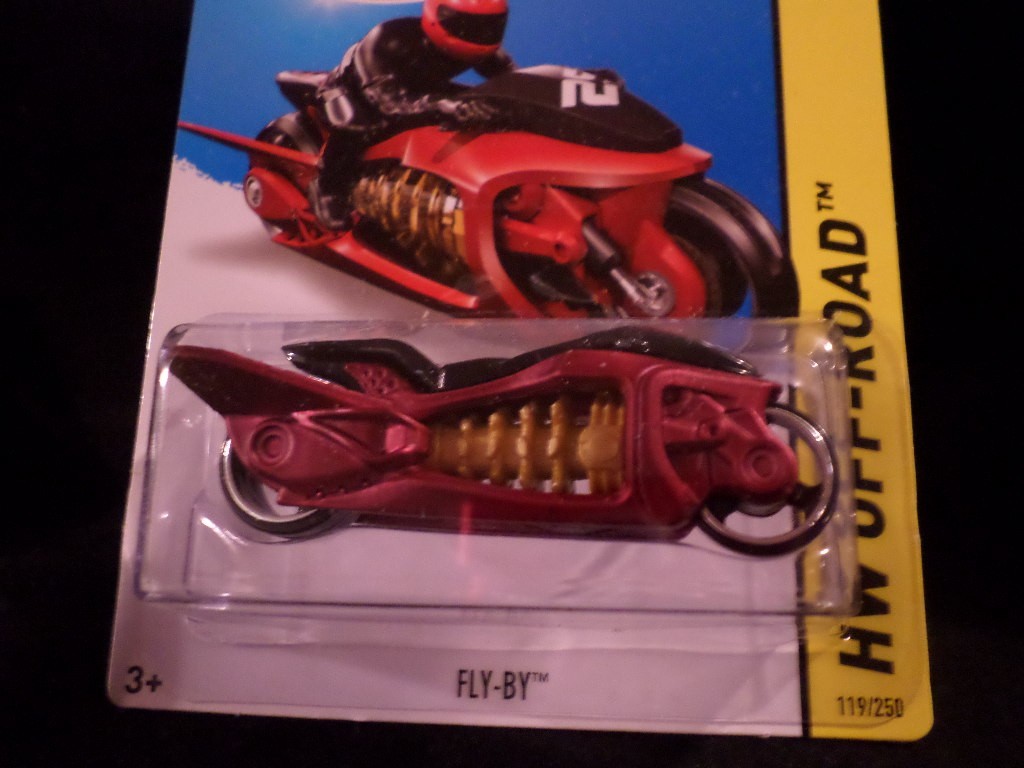 HW HOT WHEELS 2014 HW OFF-ROAD #119/250 FLY-BY MOTORCYCLE HOTWHEELS RED VHTF