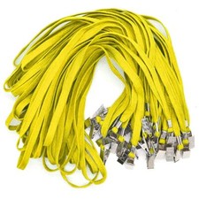 Yellow Lanyards 100 Pack Badge Neck Lanyards with Clip Bulk Bulldog Clip Set