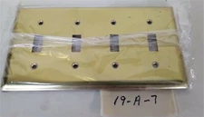 Pass & Seymour Legrand SB4-PB Polished Brass 4 Gang Switch Cover