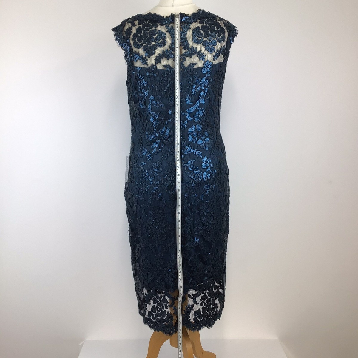 Tadashi Shoji Size UK 16 Occasion Dress Teal Blue Lace 