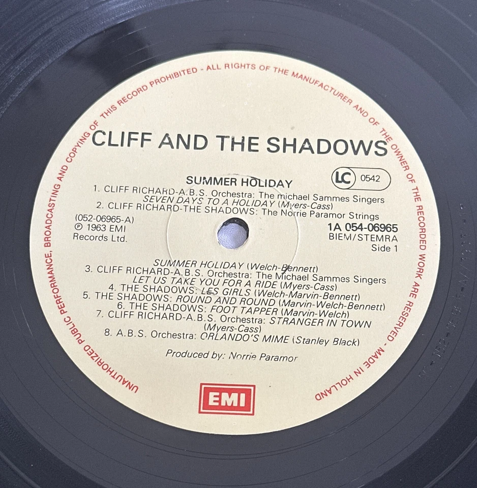 Cliff Richard and The Shadows - Summer Holiday - Vinyl Lp Record Dutch Press Ex - Image 4 of 4