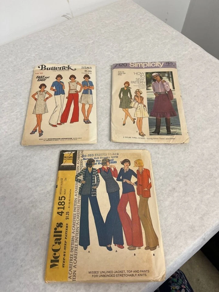 VTG Lot 3 Sewing Patterns Simplicity McCall's Butterick 60s-70s Groovy Women's * - Image 2 of 4