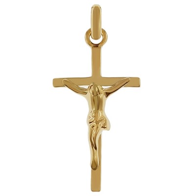 Pendentif Croix En Plaqué Or 18 Carats - Mixte - Chaîne En Option - Neuf Avec étiquettes