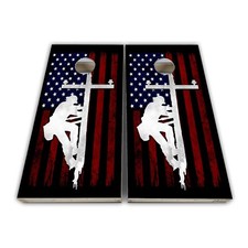 Lineman Cornhole Board Wrap Set Laminated Cornhole Decal Set