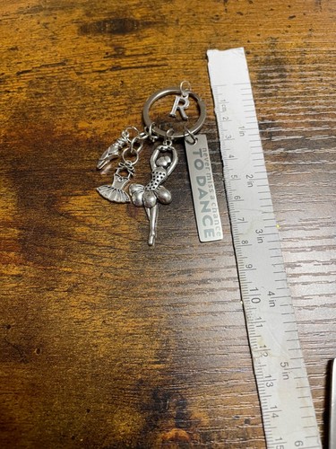 Personalised Initial Letter Never Miss A Chance To Dance Ballet Key Bag Charm - Picture 4 of 7
