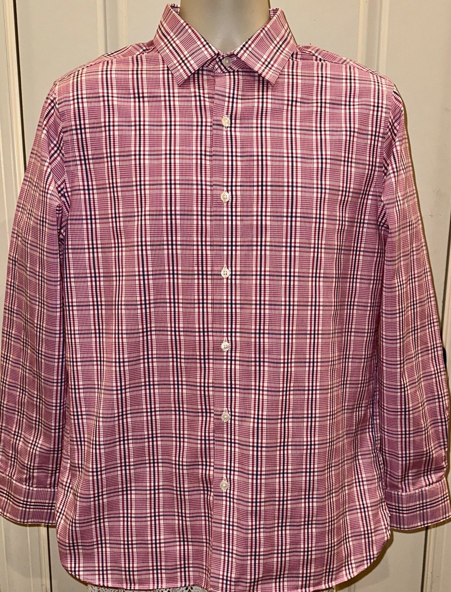 fairlane dress shirts Fairlane Mens Plaid Slim Fit Casual Button Down Shirt Size Medium