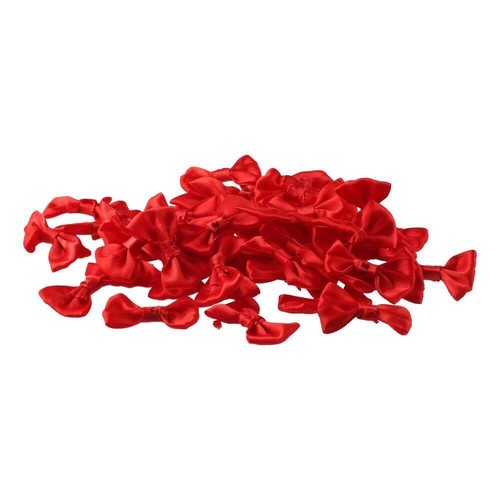 100Pcs Mini Satin Ribbon Bows Red Boutique Flower Bowknot for Sewing Scrapboo... - Picture 3 of 7