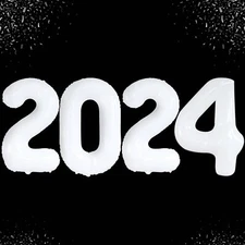 KatchOn White 2024 Balloons Graduation - Huge 42 Inch | 2024 White Balloons |...