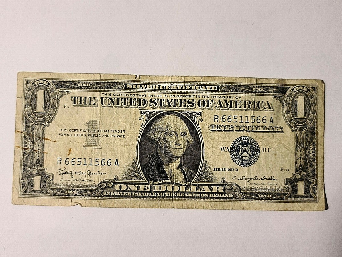 $1 Dollar Silver Certificate 1957-B Rare Serial Number | eBay