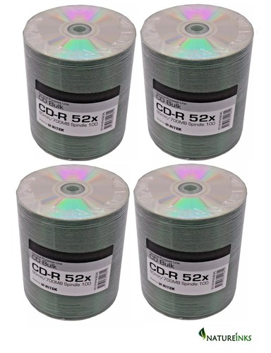 400 Ritek Thermal Blank Shiny Silver CD-R 52x CD Discs 700MB 80 mins Grade A+ - 第 1/3 張圖片