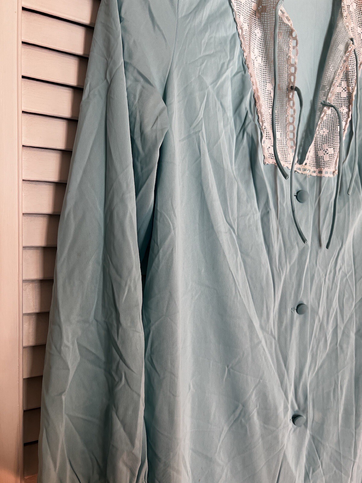 VANITY FAIR Women’s Size 36 Pajama Gown Vintage Nightie Short Sleeve Teal