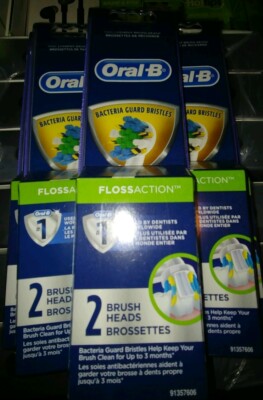 4 packs Genuine Oral B Floss Action Brush Heads 2 Count (E7)