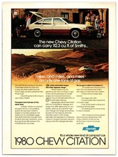 Original 1980 Chevy Citation Car - Print Advertisement 8x11 Vintage