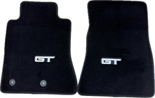 Oem New 15-25 Ford Mustang Gt Black Carpet Floor Mats Set Two Embroidered Logo