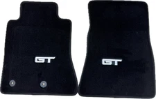 OEM NEW 15-25 Ford Mustang GT Black Carpet Floor Mats Set Two Embroidered Logo