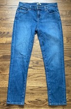 Eileen Fisher Mid Rise Slim Straight Blue Jeans Womens Sz 4 Stretch USA Made
