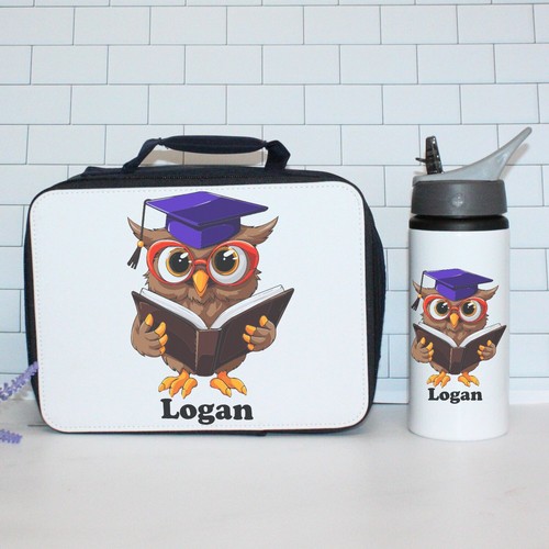 Personalised Scholar Owl Bag | Kids Insulated Lunch Bag | Lunch Bag - Picture 6 of 10