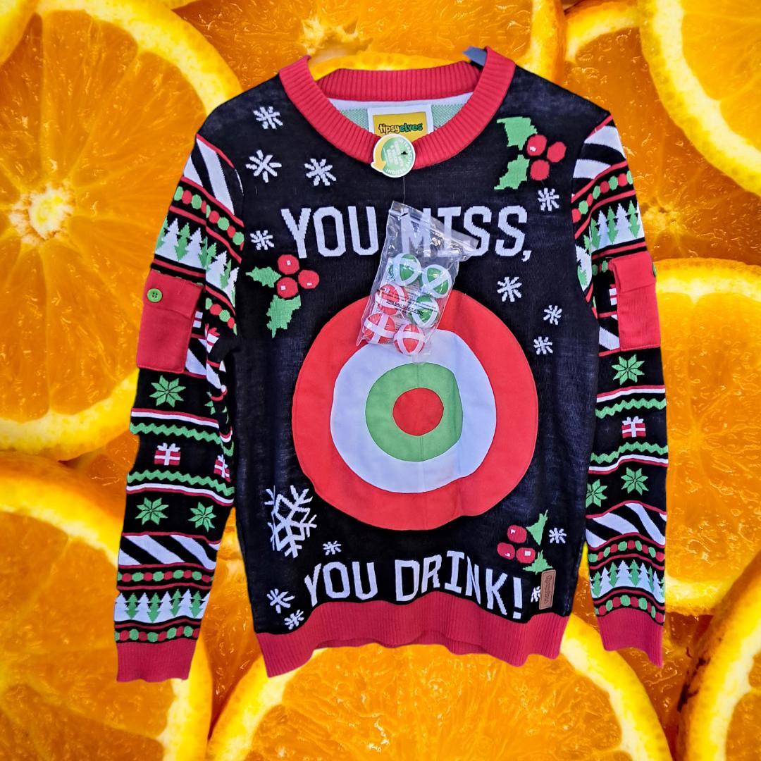 Drinking Game Ugly Christmas Sweater Game Xmas Sweater You Miss