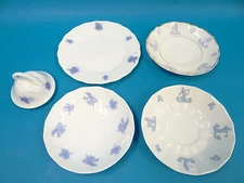Mixed Lot Chelsea Adderley Saucer Plate Top Dishes China White Violet Blue Used