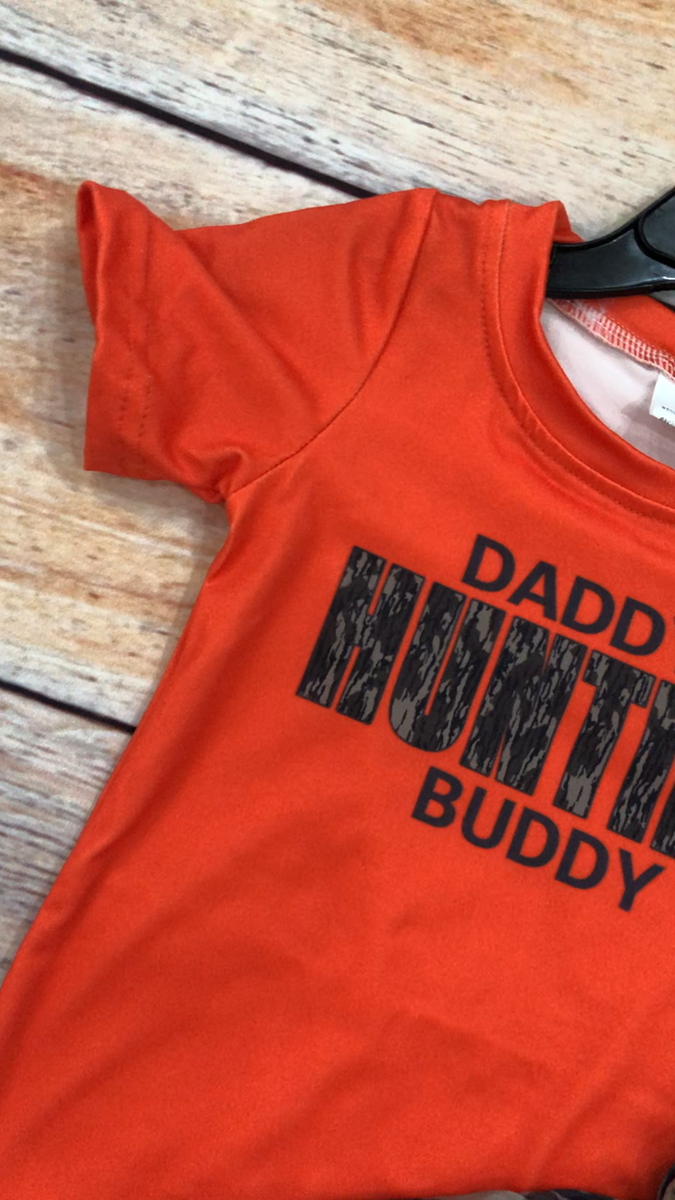 Baby Boy Camouflage Short Set - 2PC Orange T-Shirt & Shorts Outfit 0-6 Months