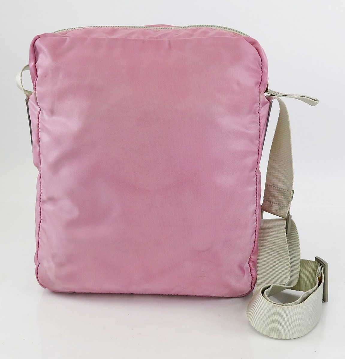 Authentic PRADA Pink Nylon and Leather Shoulder Crossbody