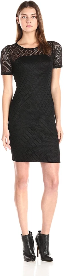 Vestido vaquero de encaje forrado Angelina Three Dots 243191 para mujer negro talla mediana Foto 2 de 3