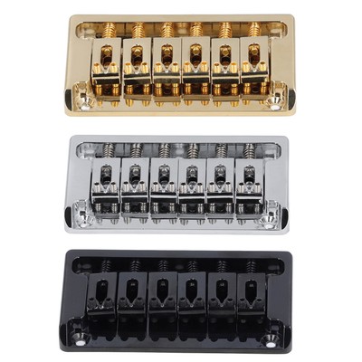6 Saiten E-Gitarre Bridge Kit Messing Durch Körper Non Tremolo Gitarre Brück CUB