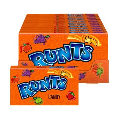 Wonka Runts Hard, Chewy  Fruity Candy, 5 Ounce Theater Candy Boxes Pack of 12
