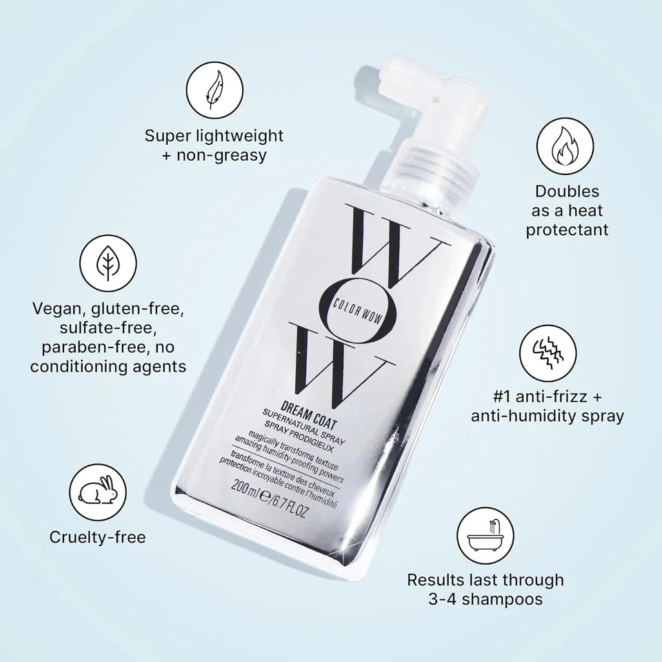 4Pcs Color WOW Dream Coat Supernatural Spray for Hair Anti-Frizz 6.7fl oz./200ml - Image 4 of 4