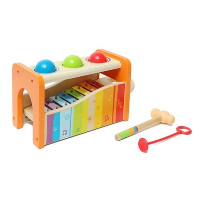 Hape Pound & Tap Bench with Slide Out Xylophone - Award One Size, Yellow