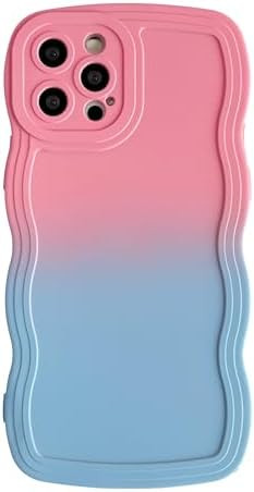 for iPhone 12 Pro Case, Solid Color Curly Wave Frame Soft Compatible with iPhone