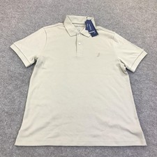 Nautica NAVTECH Polo Shirt Mens Medium Gray Slim Fit Knit Short Sleeve KR2826