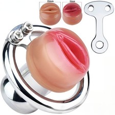 Update Stainless Steel Male Chastity Device Inverted Cage Men Metal Ring Lock