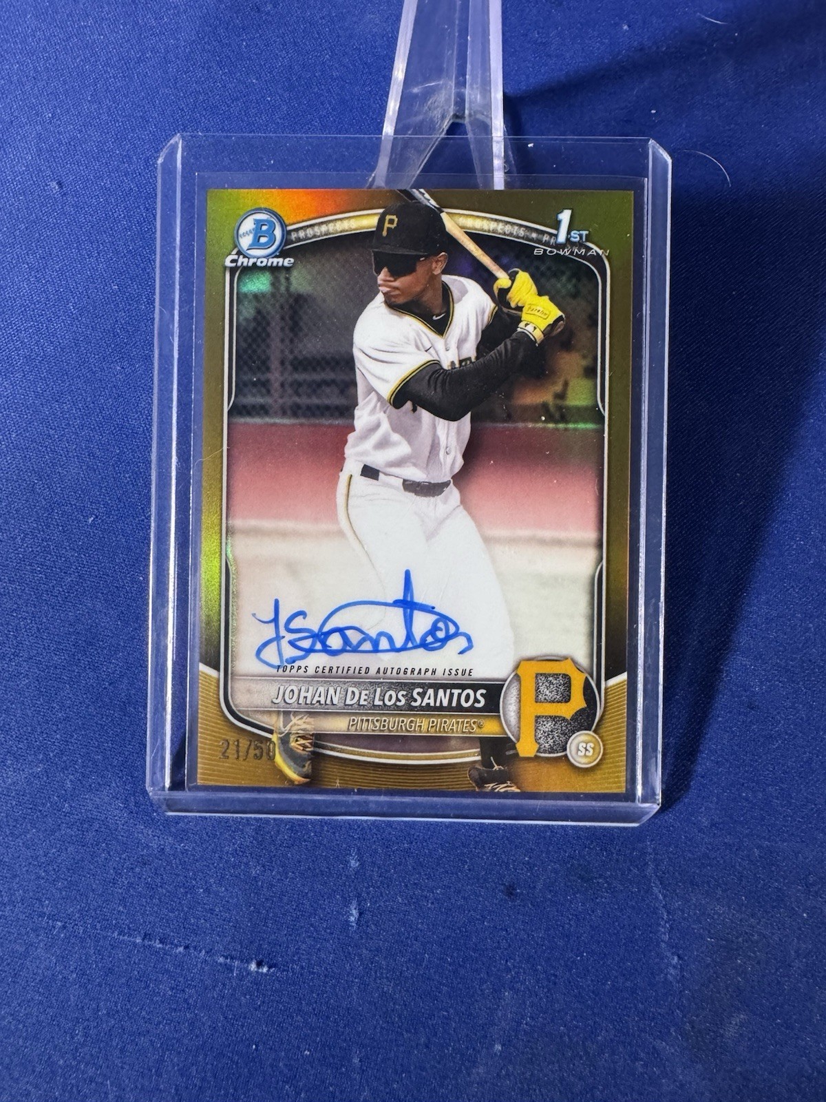 JOHAN DE LOS SANTOS 2025 BOWMAN CHROME 1ST GOLD  AUTO /50 TRUE GOLD