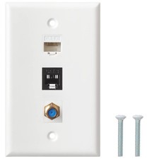 Ethernet Phone Coax Wall Plate 1 Port Cat6 Keystone 1 Port Rj11/rj12 Cat3 Keysto