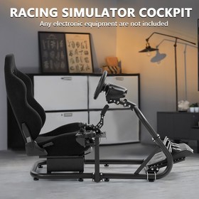 Marada Racing Simulator Cockpit Semi Open With Black Seat Fits For Logitech G920