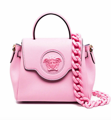 Versace Medusa Pink Small Top Handle Bag Chain & Crossbody Strap