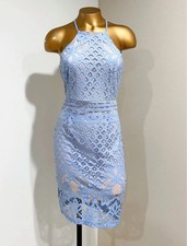 LULUS Women's Steal a Kiss Light Blue Lace Cutout party/Cocktail Dress Size S