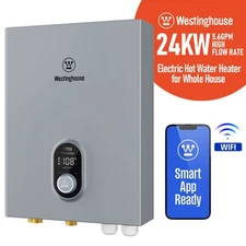 Tankless Water Heater Electric WiFi 24kW 240V w/Amazon Alexa Instant Hot Water
