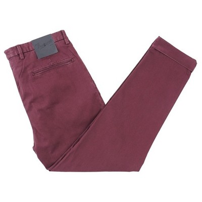 Marco Pescarolo Shorter Cropped Burgundy Cotton Pants Chinos 33x27 (Eu 50) NWT