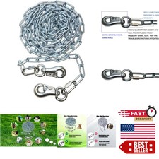 Heavy Duty 15FT Dog Runner Chain, Chew-Proof Tie-Out for Medium to Large Dogs