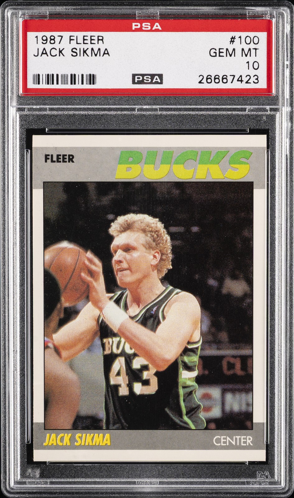 1987 FLEER #100 JACK SIKMA PSA 10