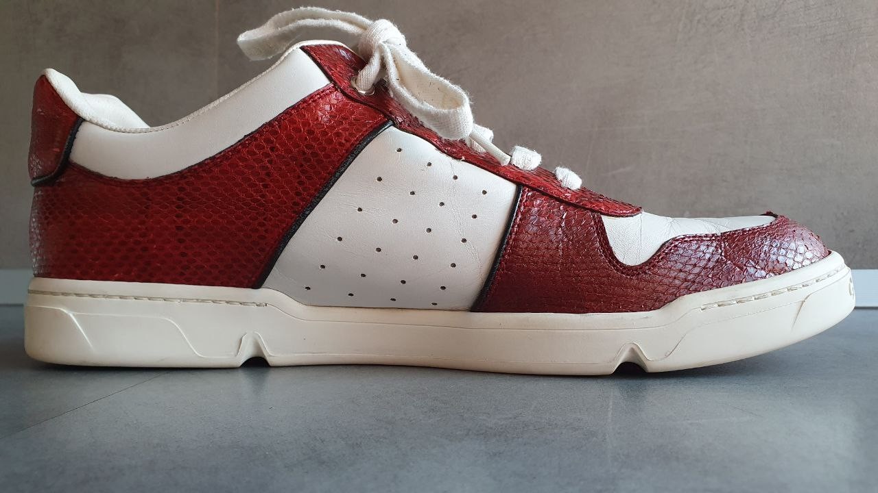 Gucci Interlocking GG Logo Red Python Low Top Sne… - image 18