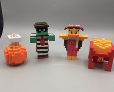 2025 McDonald  s Minecraft 4 Toy Lot Zombie Hamburglar Birdie Wings Helmet Potion