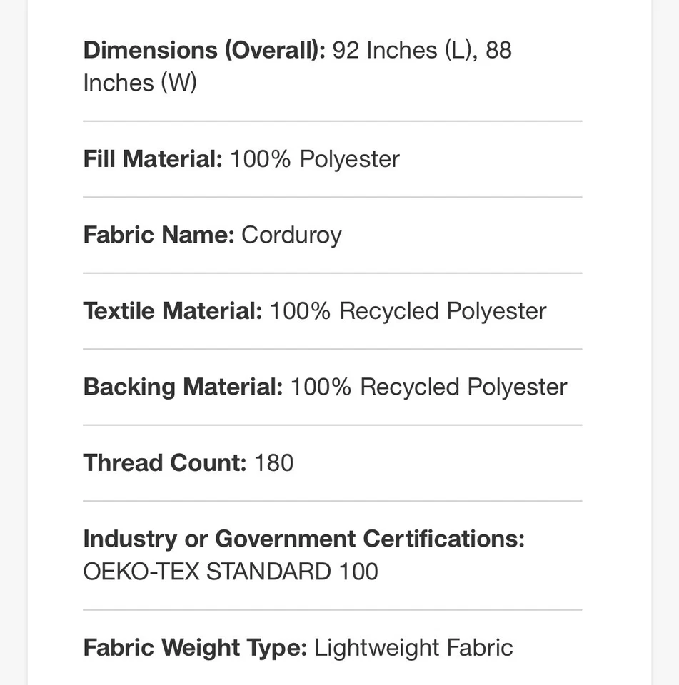 Full/Queen Corduroy Plush Comforter Khaki - Room Essentials - Image 3 of 4