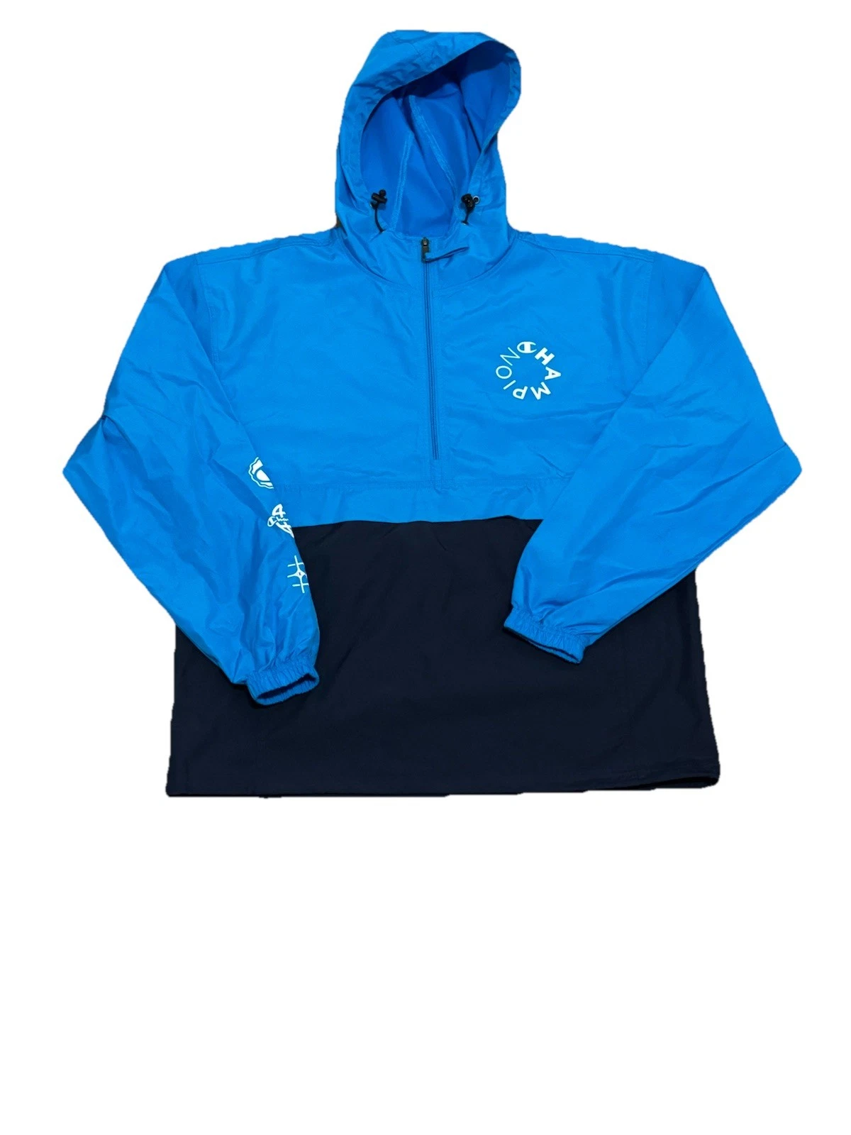 Champion Men’s Size Medium 1/2 Zip Windbreaker Jacket Blue Stain
