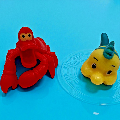 Disney The Little Mermaid Flounder Fish Sebastian Crab 1" Mini Figures